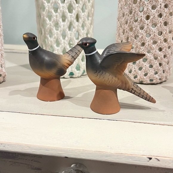 POTTERY BARN RING NECK PHEASANTS SALT & PEPPER SHAKERS - Picture 10 of 12